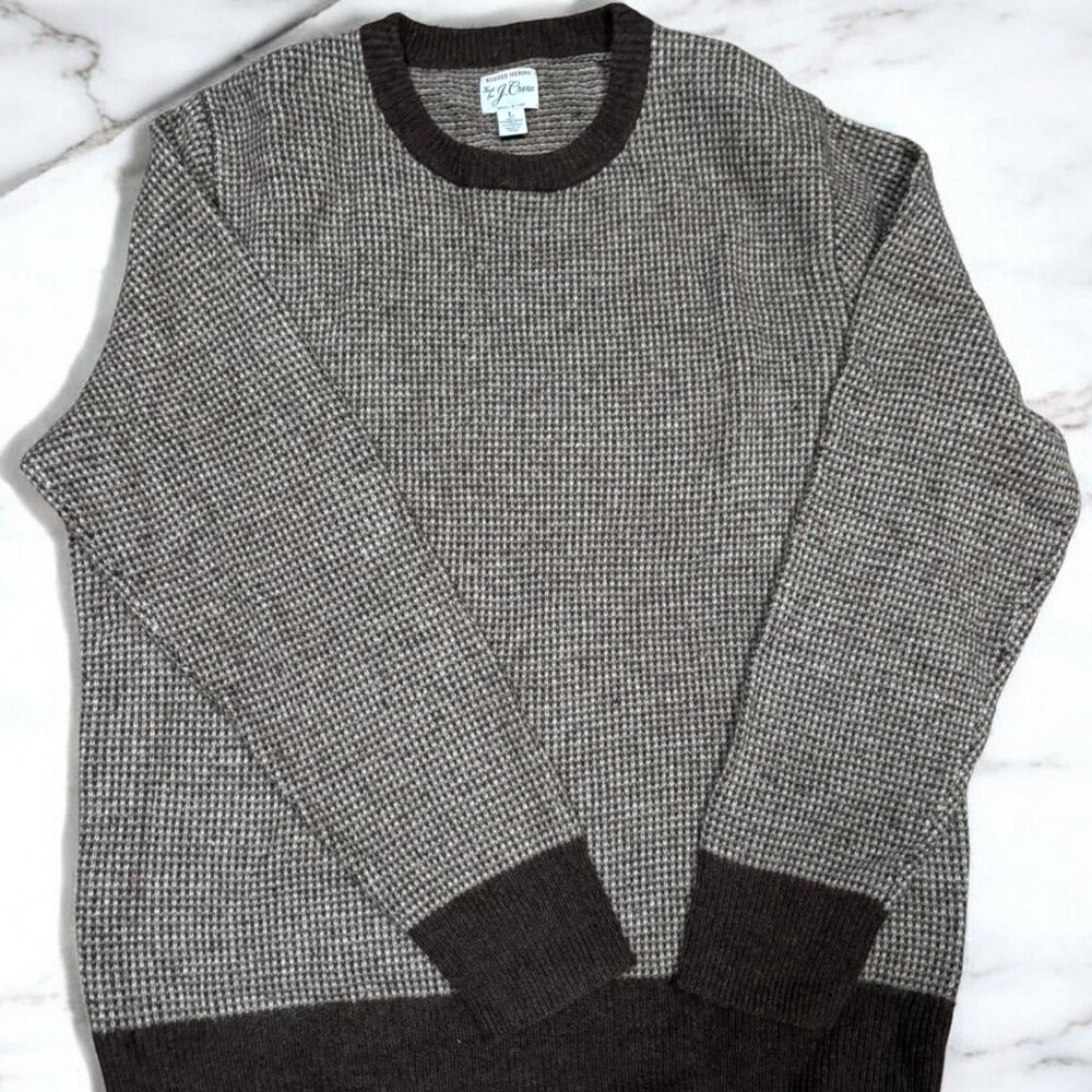 J.Crew Brown Mix Rugged Merino Wool Blend Size large